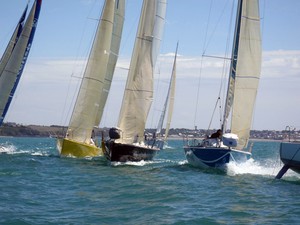 Nigel King & the fleet - Solo Basse Normandie 2011 photo copyright Artemis Ocean Racing http://www.artemisoceanracing.com taken at  and featuring the  class