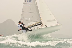 Nigel Lott and Bob Franks (AUS) launch off a wave - SAP 505 World Championship photo copyright Christophe Favreau http://christophefavreau.photoshelter.com/ taken at  and featuring the  class
