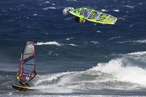 Robby Swift back loop - PWA Pozo Gran Canaria World Cup 2011 photo copyright  John Carter / PWA http://www.pwaworldtour.com taken at  and featuring the  class