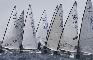 Start Final Finn Fleet - Rolex Miami OCR photo copyright  Rolex/Daniel Forster http://www.regattanews.com taken at  and featuring the  class