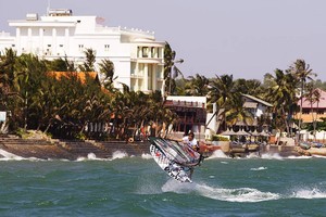 Van Broekhoven takes off - Vietnam PWA Grand Slam 2011 - Day 2 photo copyright  John Carter / PWA http://www.pwaworldtour.com taken at  and featuring the  class
