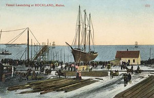 Windjammer being launched in 1900 in Rockport photo copyright  SW taken at  and featuring the  class