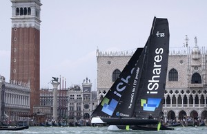 Pictures of the iShares Extreme 40 helmed by Olympic Gold Medalist Shirley Roberston (GBR), shown here as the team practice opposite St marks Square prior to the opening 2009 iShares Cup regatta. Venice. Italy

Credit all pictures:Lloyd Images. - Extreme Sailing Series 2011 photo copyright ThMartinez / Sea & Co - Copyright http://www.thmartinez.com taken at  and featuring the  class