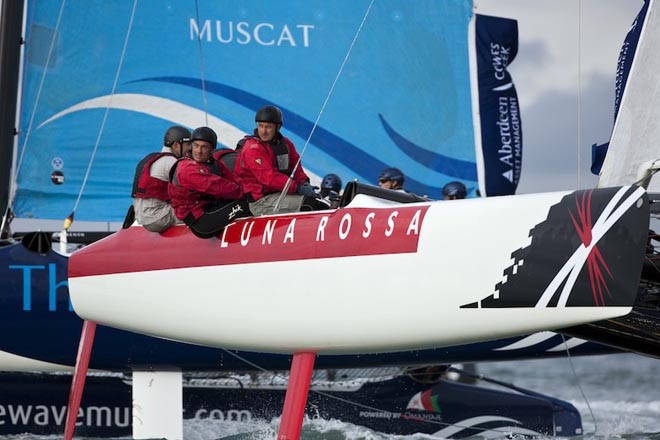 Luna Rossa crew keeping an eye on their competition &copy; Lloyd Images http://lloydimagesgallery.photoshelter.com/