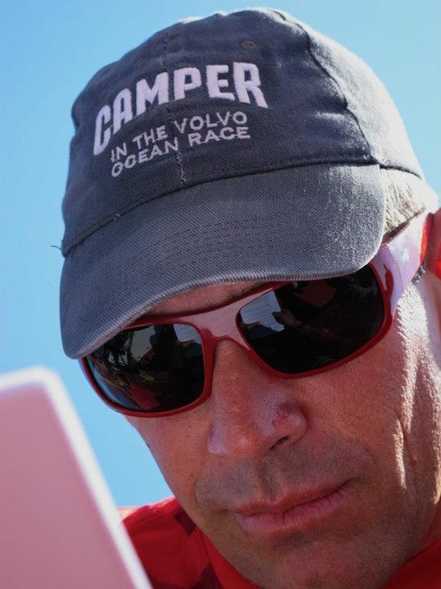 Stu Bannatyne catches up on some paperwork - Camper en route to Alicante - September 2011 © Camper