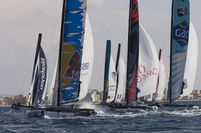 The Extreme 40 racing on the second day of Act 6 in Trapani - Extreme Sailing Series Act 6 2011 &copy; Lloyd Images http://lloydimagesgallery.photoshelter.com/