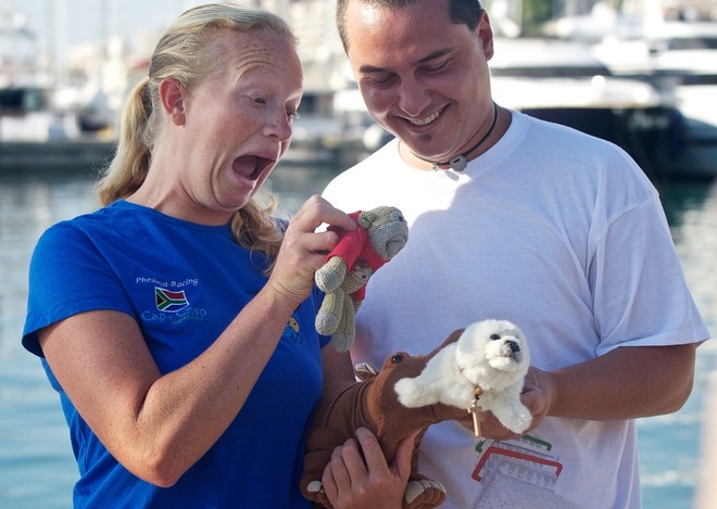 Nick Leggatt and Phillippa Hutton-Squire, Phesheya-Racing.  - Start, Global Ocean Race, Palma ©  Jesus Renedo http://www.sailingstock.com