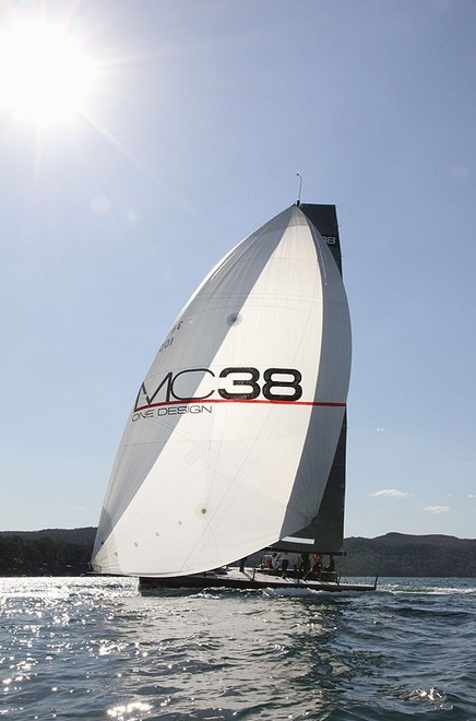 Abeam of the MC38 with a full kite. A lot of boats will see this image too, as she sails on by. - McConaghy MC38 ©  John Curnow