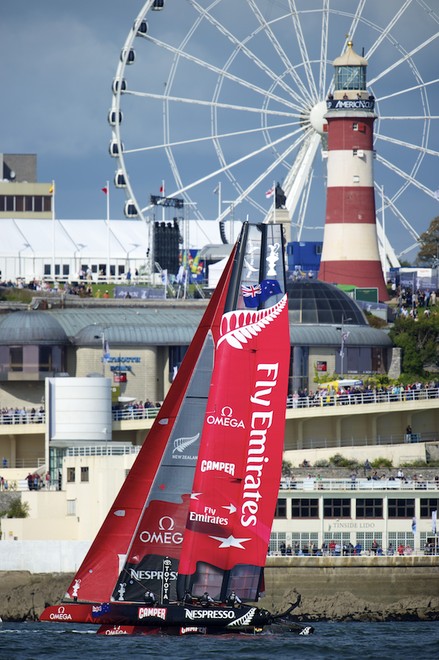 AMERICA’S CUP WORLD SERIES, PLYMOUTH, UK, SEPTEMBER 14TH 2011: Emirates Team New Zealand - AC45 - the fleet race of the AC World Series day 4, Plymouth, UK.  - America’s Cup World Series Plymouth - Day 4 © Chris Schmid/ Eyemage Media (copyright) http://www.eyemage.ch