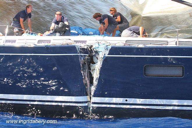 Illusion ploughs into Kora - Maxi Yacht Rolex Cup 2011 © Ingrid Abery http://www.ingridabery.com