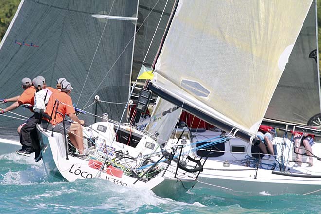 Super 30’s tight racing between Loco and Guilty Pleasures - Meridien Marinas Airlie Beach 22nd Annual Race Week 2011 © Teri Dodds - copyright http://www.teridodds.com