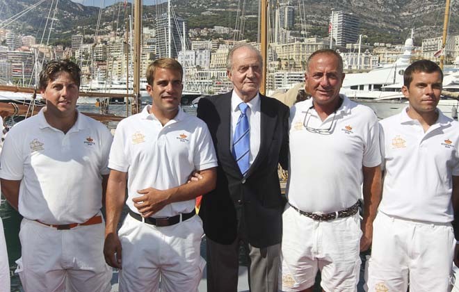 The King of Spain Juan Carlos visit  the new restaured 15 meter Class Hispania at the Monaco Yacht Club. - Monaco Yacht Show 2011 © Carlo Borlenghi / www.carloborlenghi.com