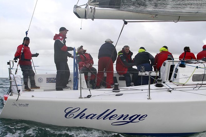 Lou Abrahams’ Challenge, with Lou in the pushpit. - Melbourne to Geelong ©  John Curnow