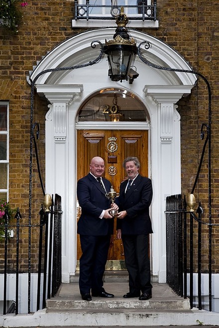 Jamie Matheson, Executive Chairman of Brewin Dolphin with Andrew McIrvine, Commodore of the Royal Ocean Racing Club at the announcement of the Brewin Dolphin Commodores’ Cup that takes place in Cowes, Isle of Wight from 21st to 28th July 2012.<br />
<br />
 © David Branigan/Oceansport http://www.oceansport.ie/
