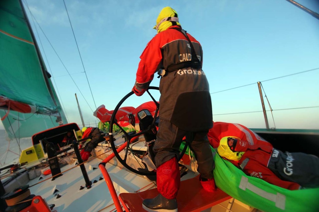 Groupama Sailing Team during leg 1 of the Volvo Ocean Race 2011-12, from Alicante, Spain to Cape Town, South Africa. © Yann Riou/Groupama Sailing Team /Volvo Ocean Race http://www.cammas-groupama.com/