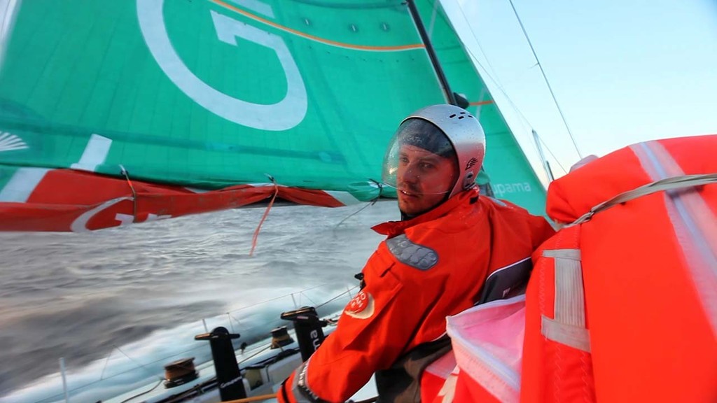 Groupama Sailing Team during leg 1 of the Volvo Ocean Race 2011-12, from Alicante, Spain to Cape Town, South Africa. © Yann Riou/Groupama Sailing Team /Volvo Ocean Race http://www.cammas-groupama.com/