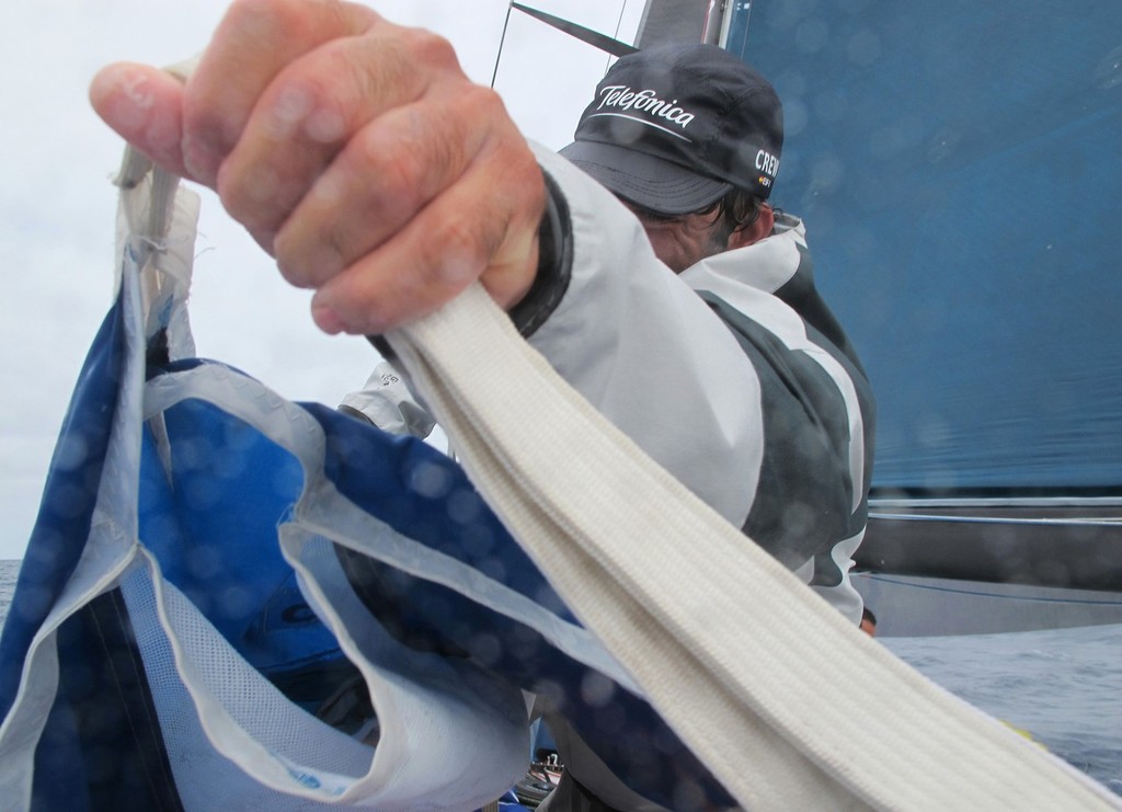 Team Telefonica on day 2 of their 700-mile circumnavigation of the Canary Islands. © Maria Muina/Equipo Telefonica