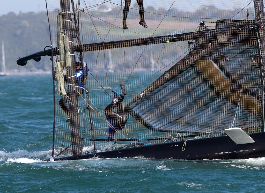 Team Korea capsizing at the top mark - America’s Cup World Series Plymouth 2011 © Sander van der Borch http://www.sandervanderborch.com