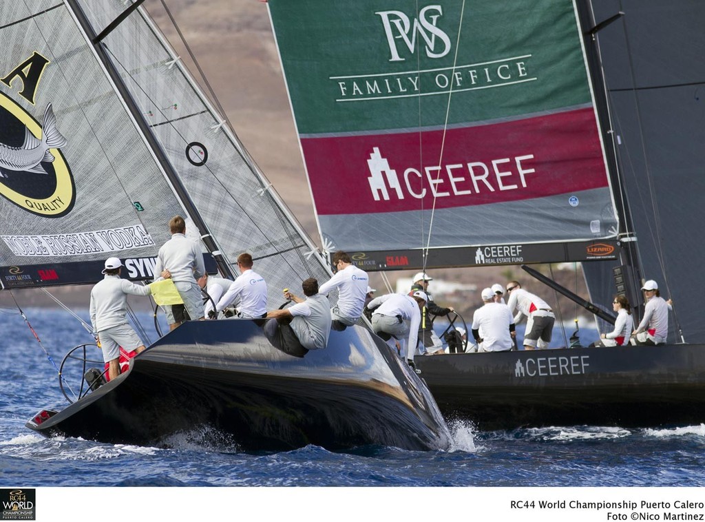 Team CEEREF and Synergy Russian Sailing Team - RC44 World Championship Puerto Calero 2011 © Nico Martinez / RC 44 Class Association http://www.rc44.com