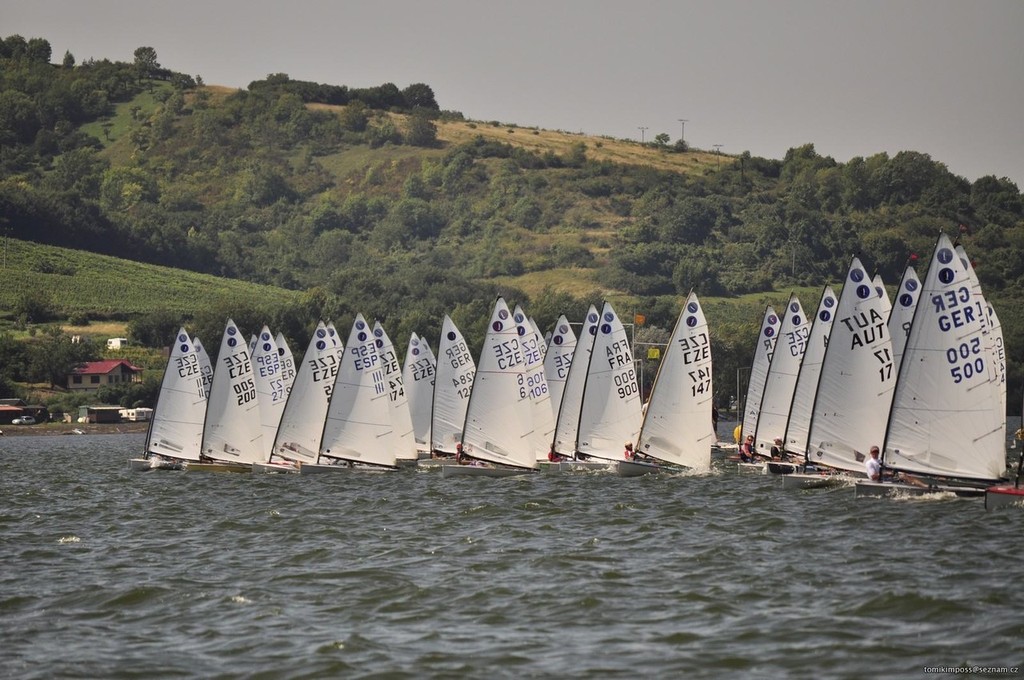 Europe Dinghy Veteran fleet on Nove Mlyny - Europe Dinghy Veteran World Cup 2011 © Andy Greager