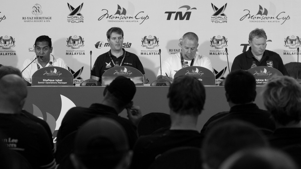 Skippers briefing at the Monsoon Cup 2011. Kuala Terengannu, Malaysia. 23 November 2011. © Gareth Cooke/Subzero Images/ Monsoon Cup - copyright http://www.monsooncup.com.my