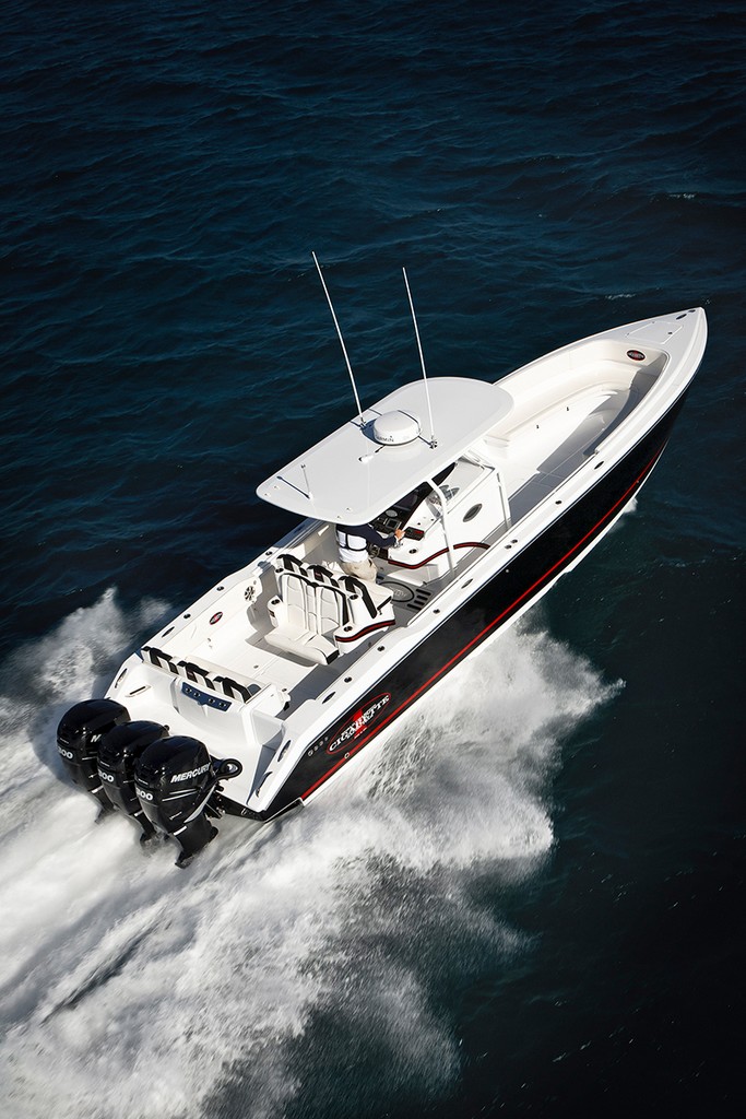 Smooth as ’shot silk’, the Cigarette Top Fish and its triple Mercury Verado powerplant is at home on the plane. - Cigarette smokin at Fort Lauderdale © Cigarette Racing .