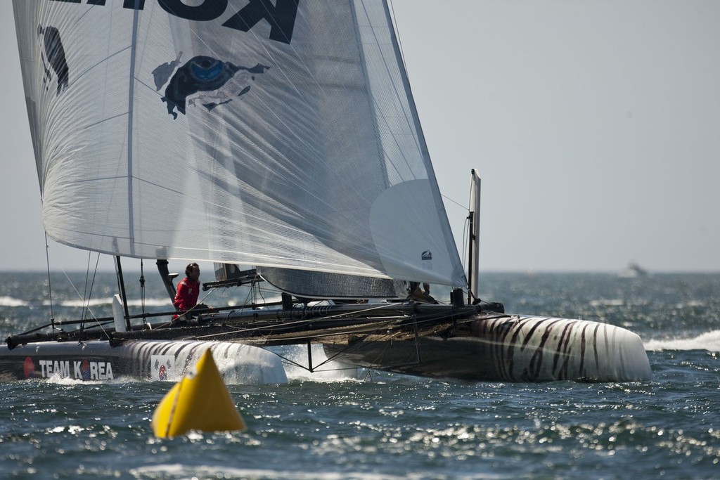 Team Korea  - Training Day, Cascais, Portugal 2 August 2011 © ACEA - Photo Gilles Martin-Raget http://photo.americascup.com/