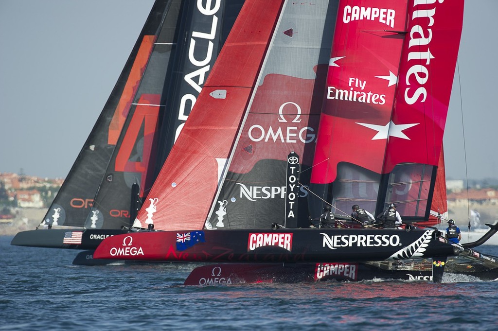 Emirates Team New Zealand in race three on day three of the first America's Cup World Series event. 10/8/2011 photo copyright Chris Cameron/ETNZ http://www.chriscameron.co.nz taken at  and featuring the  class