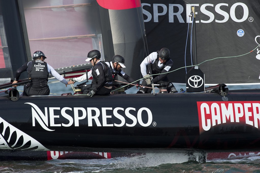 Emirates Team New Zealand, the first race of day four of the America’s Cup World Series in Plymouth, England.   © Chris Cameron/ETNZ http://www.chriscameron.co.nz