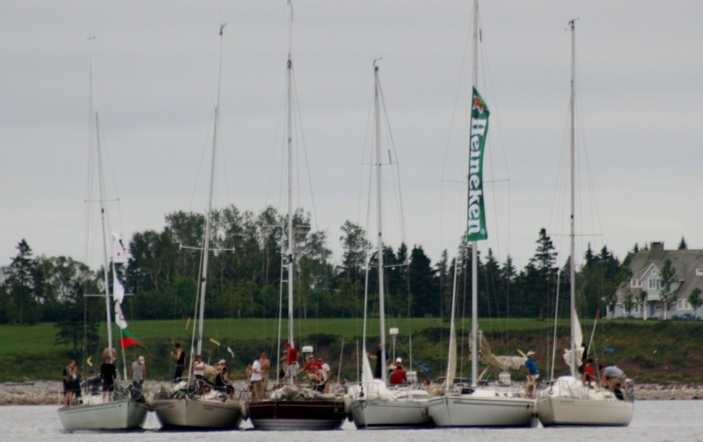 This is what Yacht Racers do when waiting for wind. © Greg Nicoll