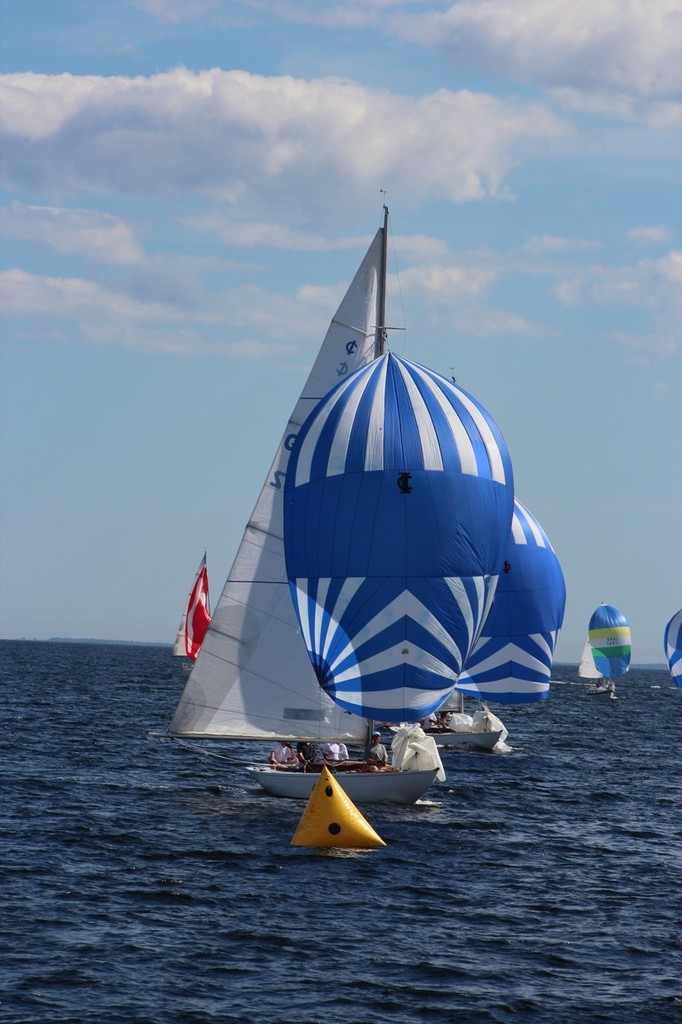 The classic International One Designs crossing the finish line for the final race of Chester Race Week 2011 © Ryan Cameron