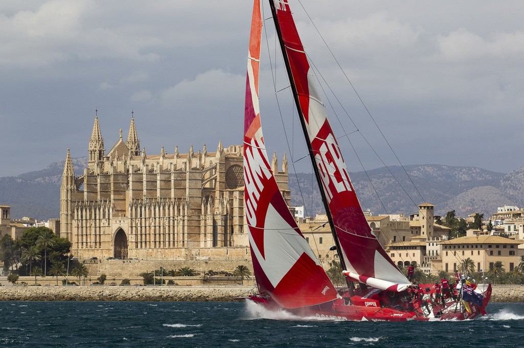 CAMPER with Emirates Team New Zealand arrives in to Palma, Spain, ahead of the start of the Volvo Ocean Race 2011-12. © Nico Martinez http://www.nicomartinez.com