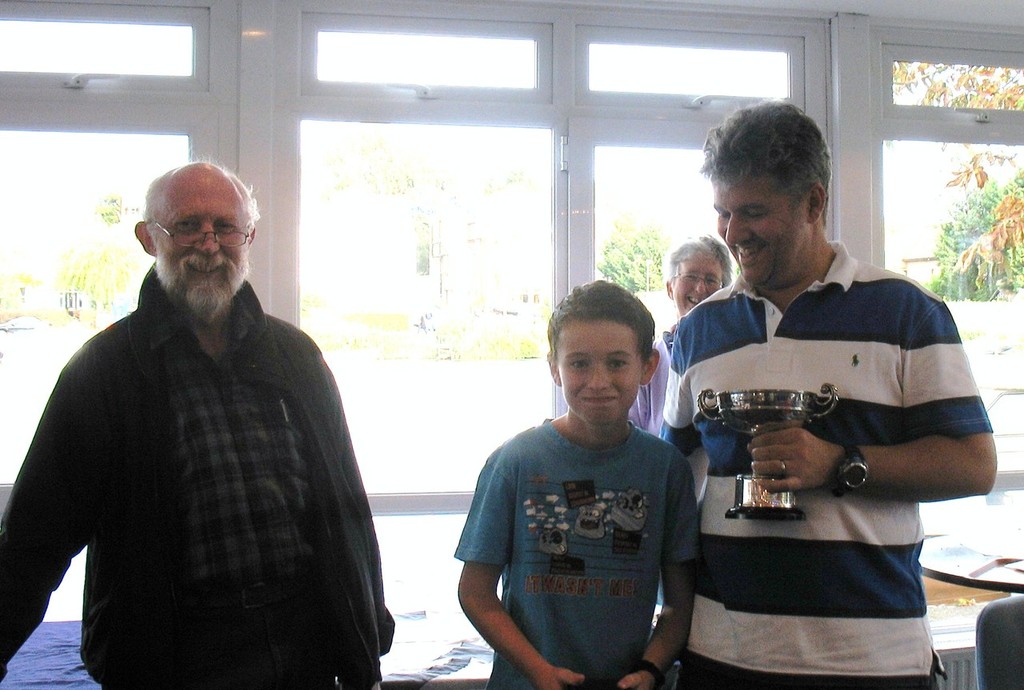 Commodore John Adams presents the Sondown Cup to Harry and Richard Harris - Merlin Rocket Sondown Cup 2011 photo copyright Tamesis Club taken at  and featuring the  class