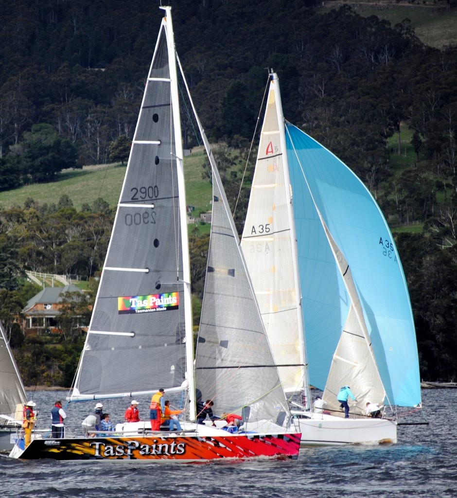 Group 1 entrants for Sunday’s Channel Race from Hobart down to the D’Entrecasteaux Channel include Tas Paints (2900) and Archie A35) pictured during the Pipe Opener Series and Cock of the Huon regatta - Combined Clubs Long Distance Series 2011 © Rob Cruse
