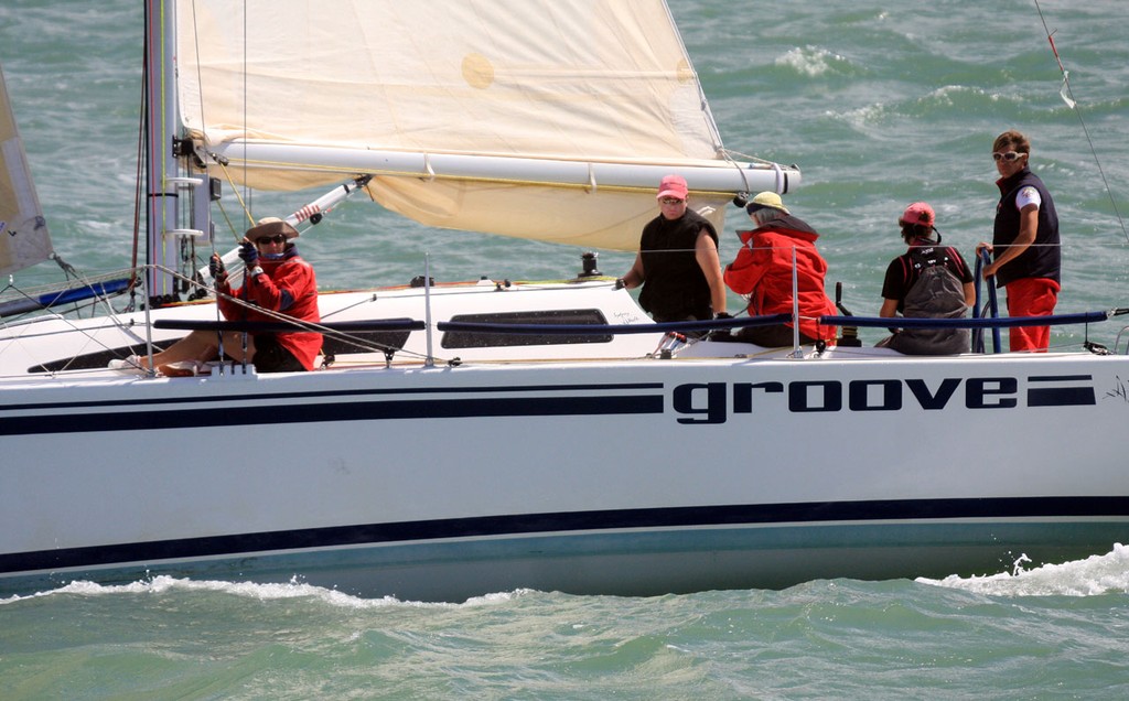 Crew onboard Groove, with Skipper Belinda Cooper in Sunday’s racing. Sealink Magnetic Island Race Week 2011 photo copyright  SW taken at  and featuring the  class