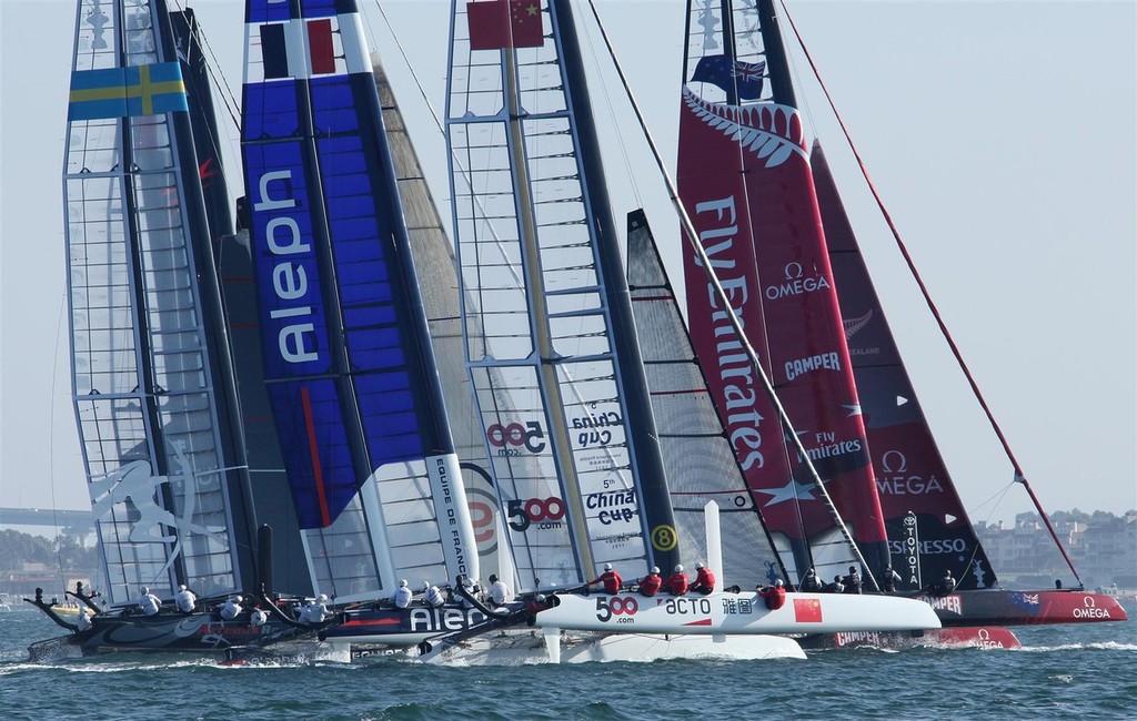 America&rsquo;s Cup World Series San Diego 2011 - Wednesday&rsquo;s racing action photo copyright Darrall Slater taken at  and featuring the  class
