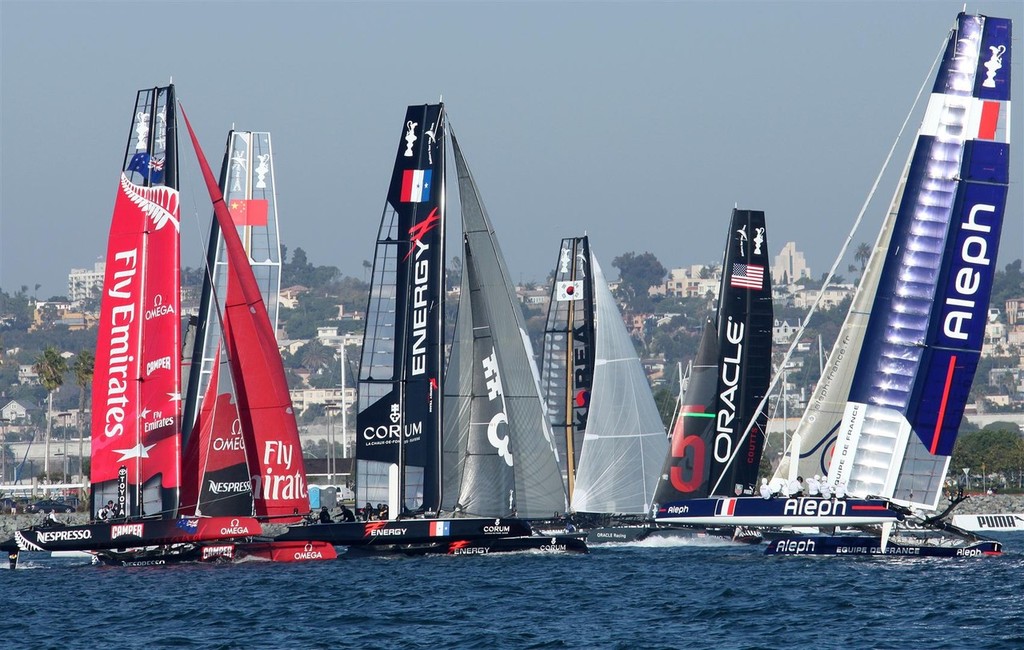 America&rsquo;s Cup World Series San Diego 2011 - Wednesday&rsquo;s racing action photo copyright Darrall Slater taken at  and featuring the  class