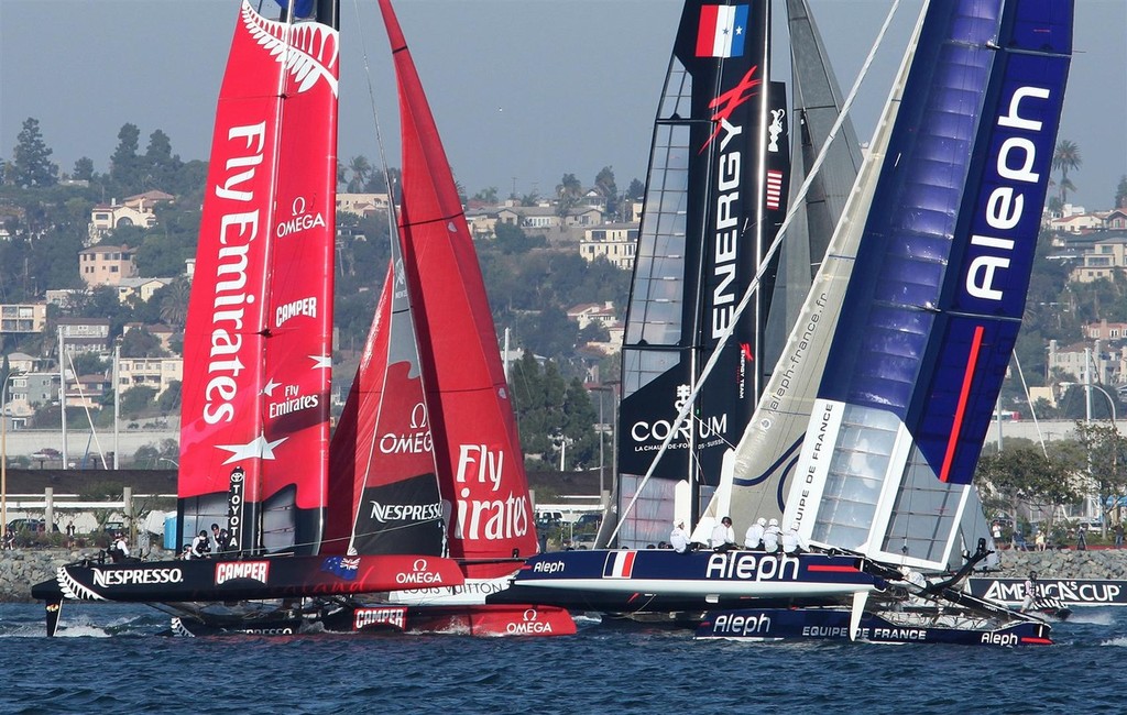 America&rsquo;s Cup World Series San Diego 2011 - Wednesday&rsquo;s racing action photo copyright Darrall Slater taken at  and featuring the  class