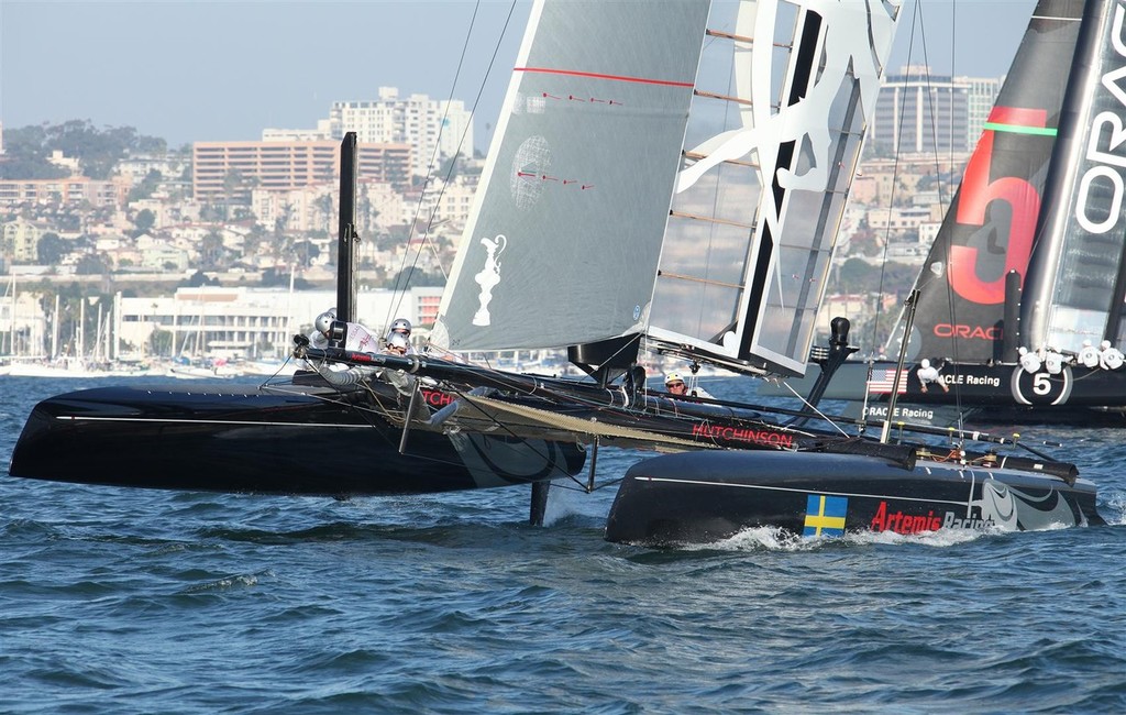 America&rsquo;s Cup World Series San Diego 2011 - Wednesday&rsquo;s racing action photo copyright Darrall Slater taken at  and featuring the  class