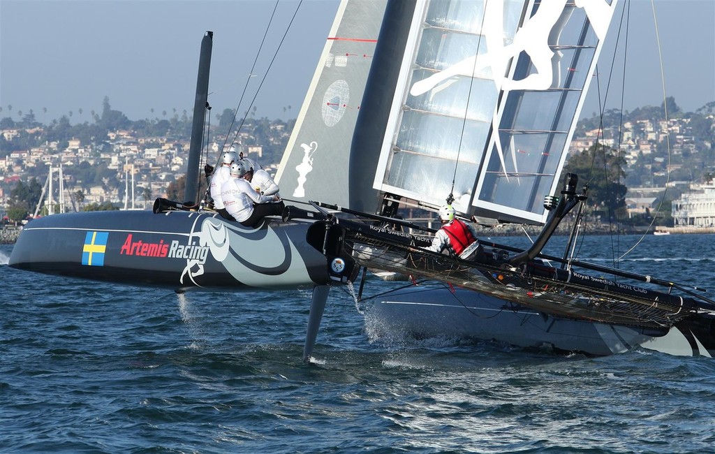 America&rsquo;s Cup World Series San Diego 2011 - Wednesday&rsquo;s racing action photo copyright Darrall Slater taken at  and featuring the  class