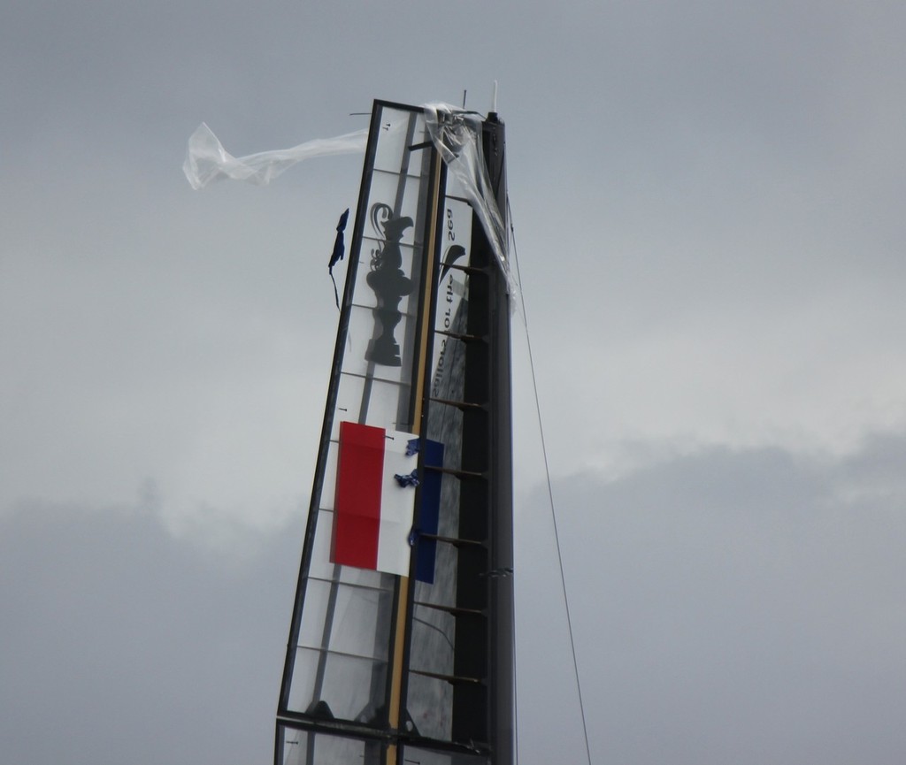 Wing damage - America’s Cup World Series - Day 7, 18 September 2011 © Ben Gladwell http://www.sail-world.com/nz
