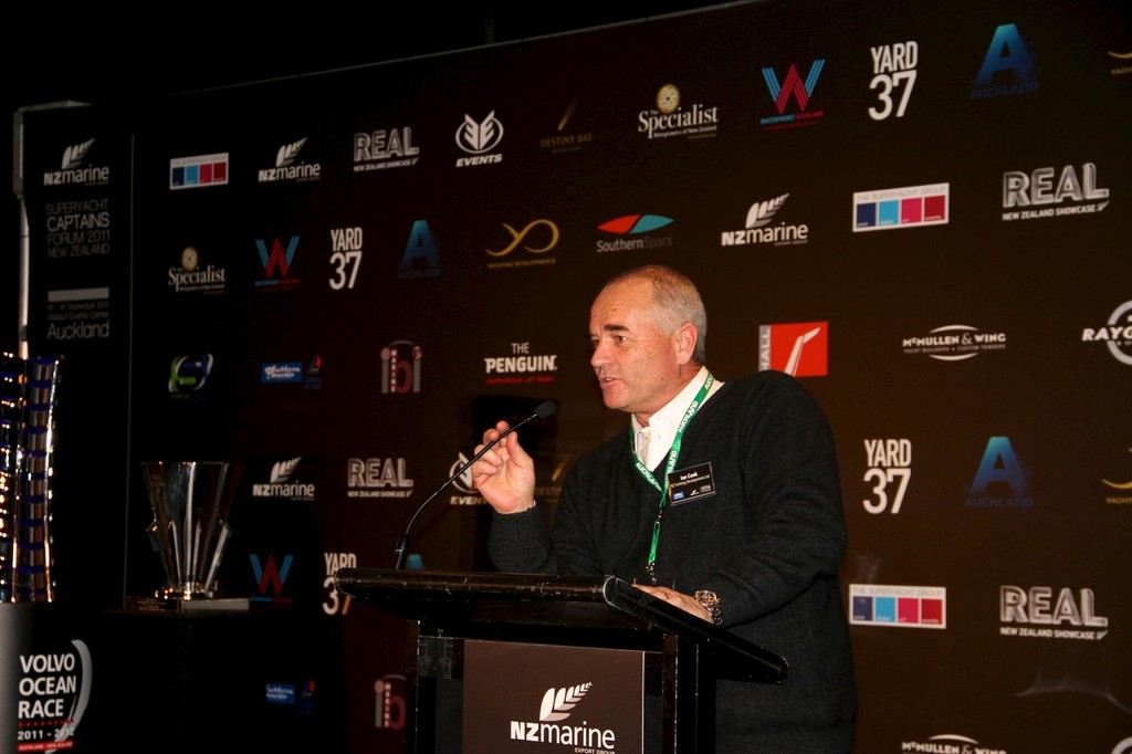 Marine Industries Association President, Ian Cook speaking at the Opening Cocktail Function - Auckland International Boat Show and Superyacht Captains Forum, September 2011 photo copyright Richard Gladwell www.photosport.co.nz taken at  and featuring the  class