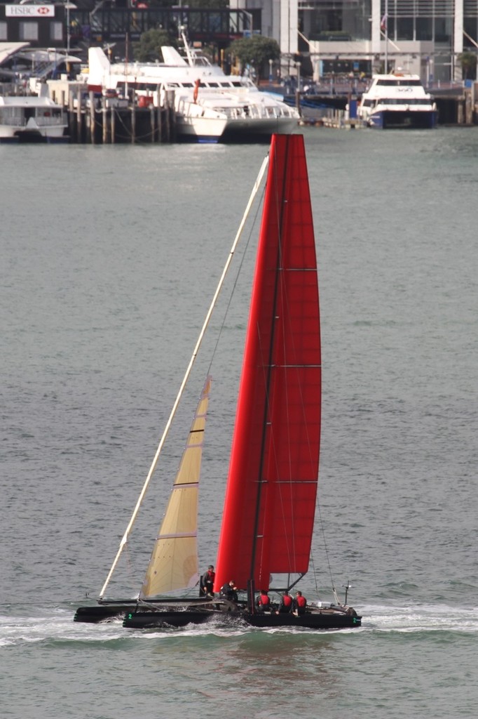 Emirates Team NZ - Wingsail test - 3 November 2011 photo copyright Richard Gladwell www.photosport.co.nz taken at  and featuring the  class