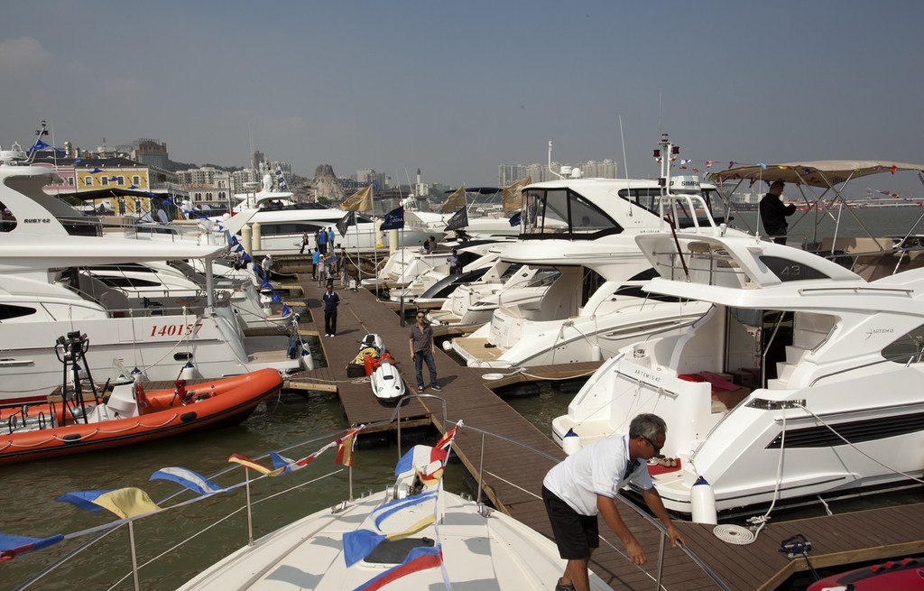 Macau Yacht Show 2011 - 29 October 2011 - plenty choose from at the ’smaller’ end of the catalogue <br />
 © Guy Nowell http://www.guynowell.com