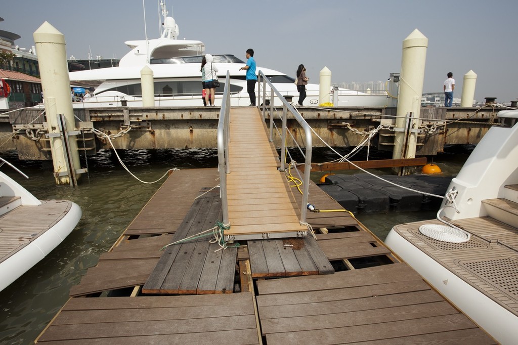 Macau Yacht Show 2011 - 31 October 2011 - some of the ’temporary pontoons’ were more temporary than intended <br />
 © Guy Nowell http://www.guynowell.com