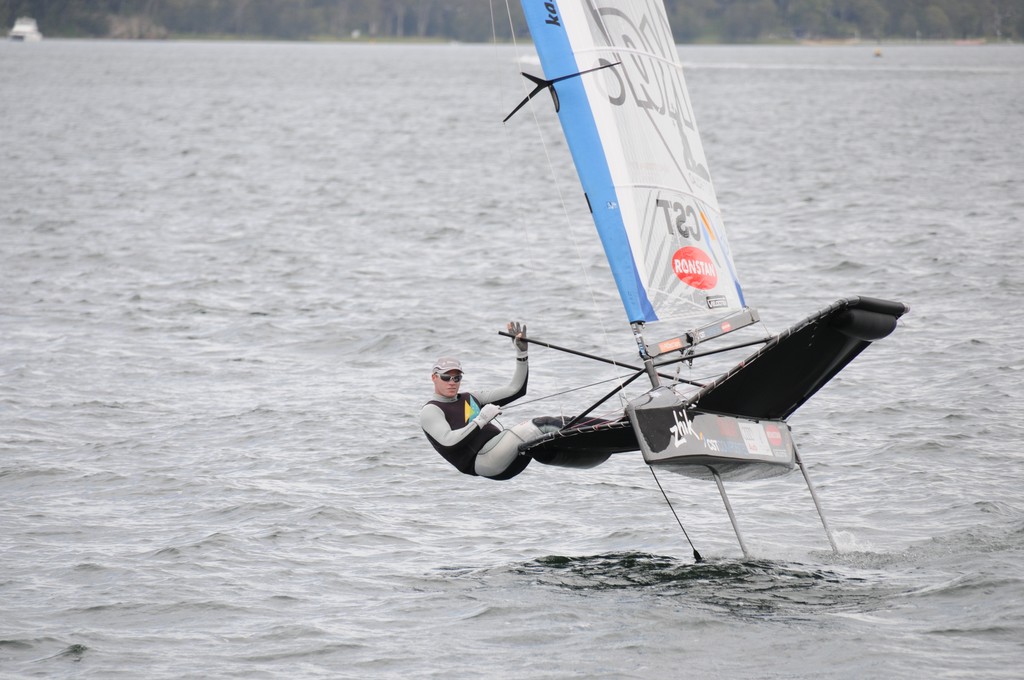 Nathan Outteridge - Heaven Can Wait One Lap Dash 2011<br />
<br />
Nathan cannot enter the 12 hour race, as his Moth cannot meet cat 5N © Blake Middleton