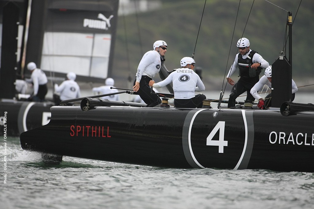 Oracle Racing takes 1st and 3rd in super Sunday finale - America´s Cup World Series Plymouth 2011 photo copyright Guilain Grenier Oracle Team USA http://www.oracleteamusamedia.com/ taken at  and featuring the  class