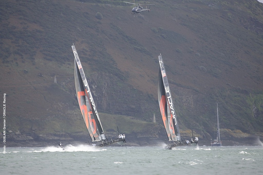 Oracle Racing takes 1st and 3rd in super Sunday finale - America´s Cup World Series Plymouth 2011 photo copyright Guilain Grenier Oracle Team USA http://www.oracleteamusamedia.com/ taken at  and featuring the  class