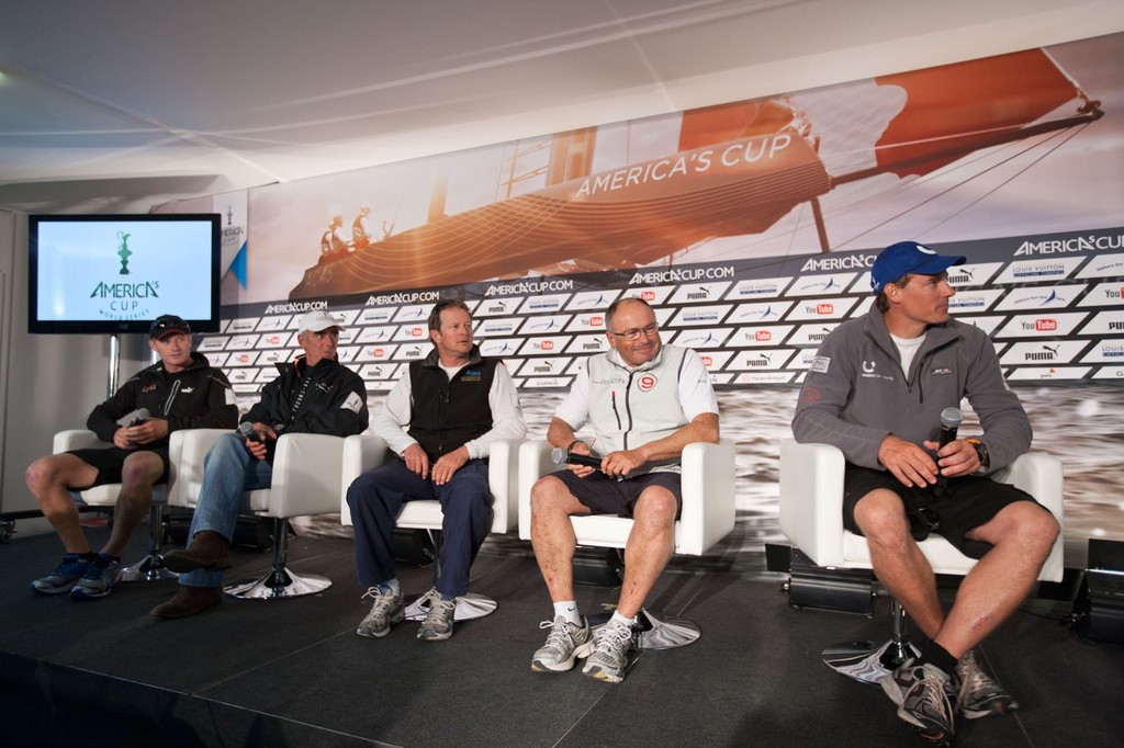 Final four skippers -AC World Series-Plymouth 2011-Race Day 5 © ACEA - Photo Gilles Martin-Raget http://photo.americascup.com/
