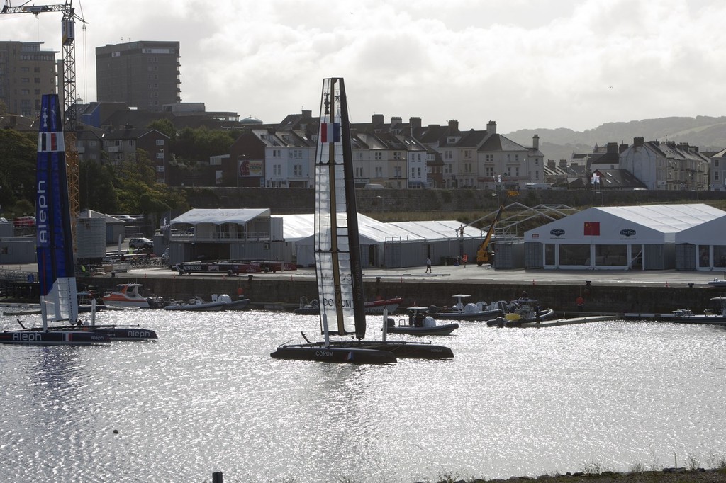 Plymouth (UK) - 34th America’s Cup - AC World Series - Plymouth 2011 - monday Training - Myllbay Dock © ACEA - Photo Gilles Martin-Raget http://photo.americascup.com/